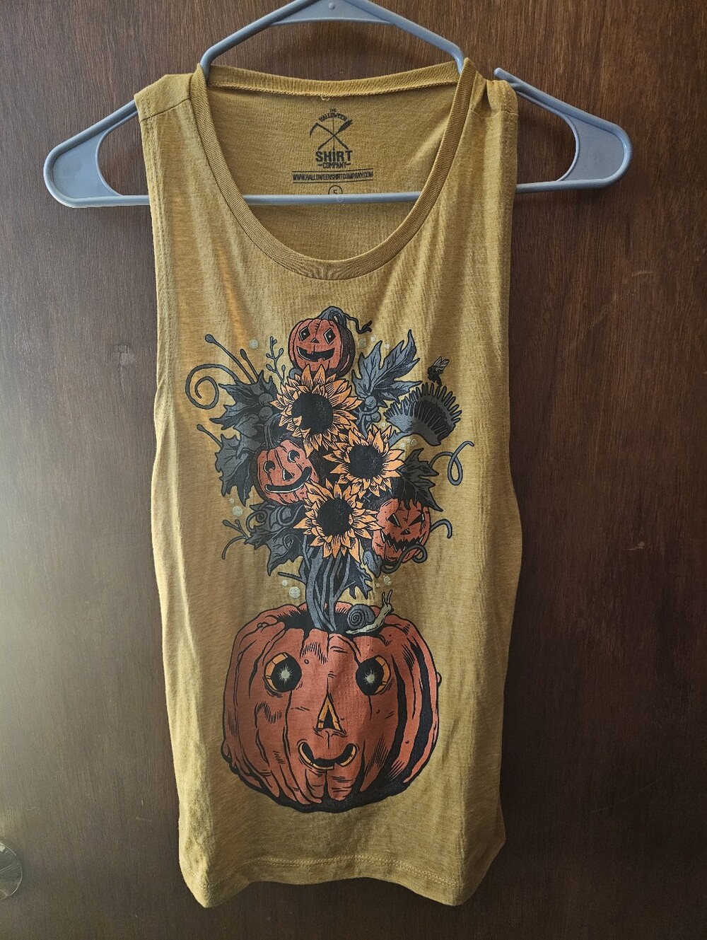 The Halloween Shirt Company Women’s Yellow Halloween Tank Top – Size Small